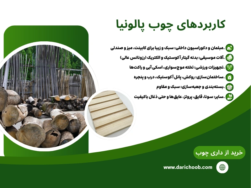 کاربردهای چوب پالونیا