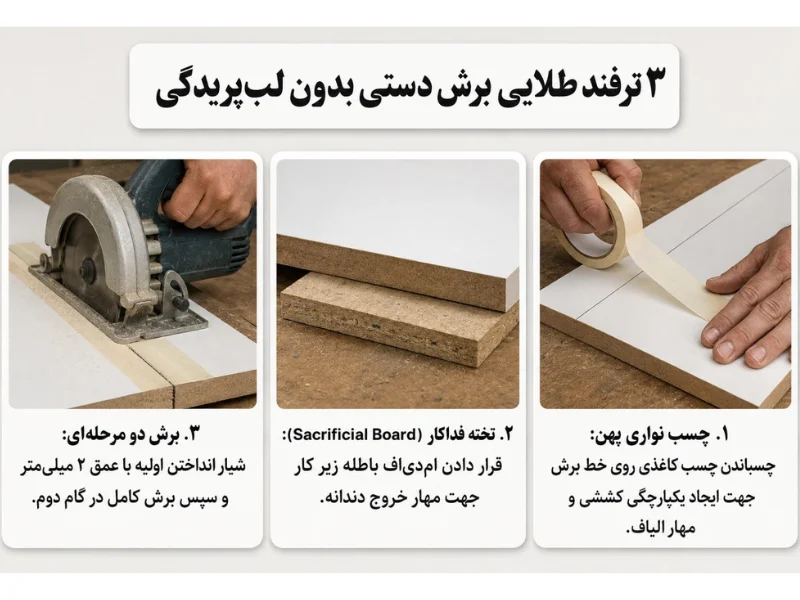 علت اصلی لب پریدگی روکش ام دی اف حین برش چیست؟