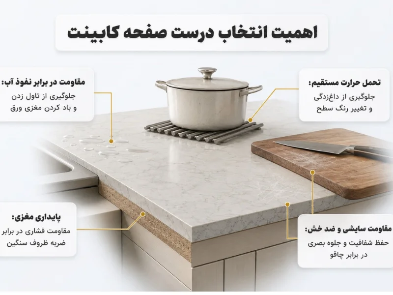 اهمیت انتخاب درست صفحه کابینت به عنوان پرکاربردترین بخش آشپزخانه