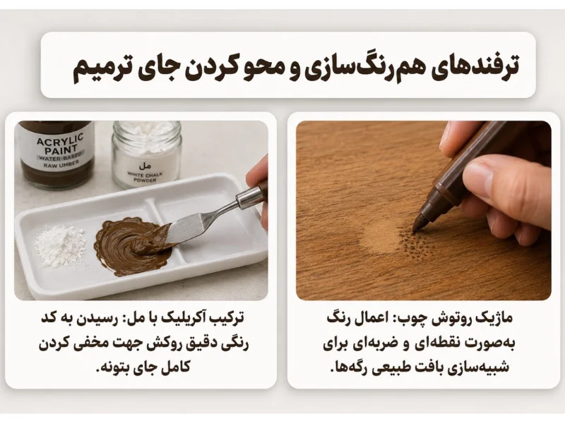 ترفندهای کاربردی برای هم‌رنگ سازی بخش ترمیم شده