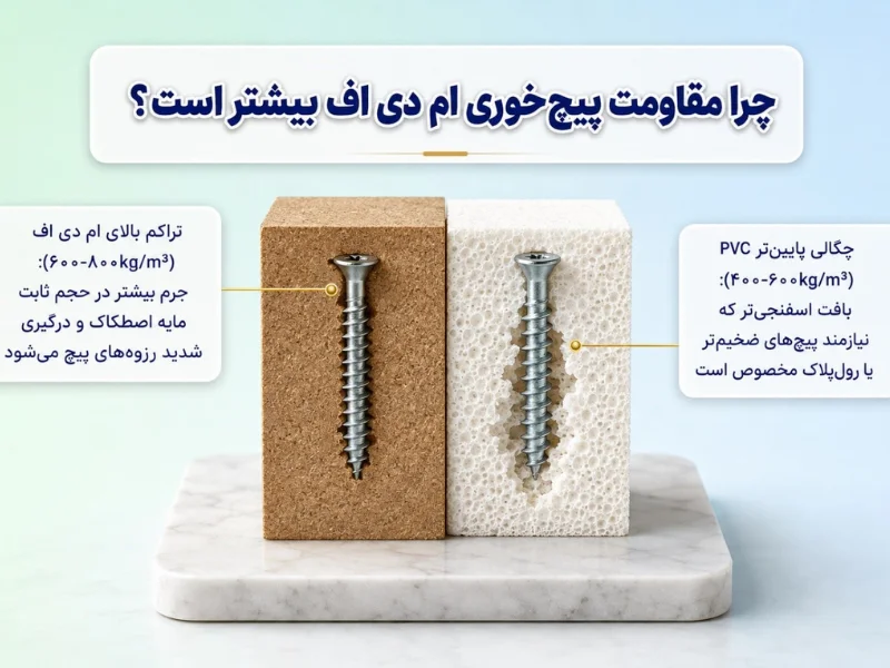 چرا مقاومت پیچخوری ام دی اف بیشتر است؟
