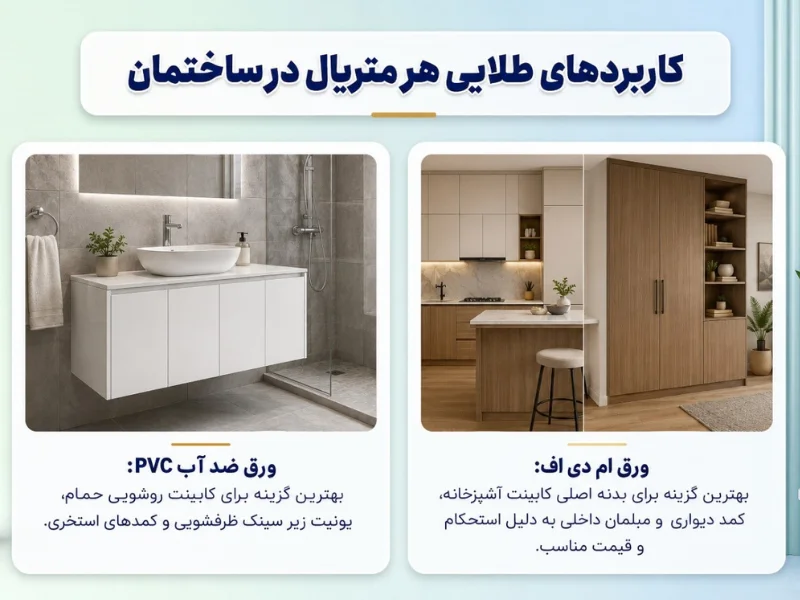 جدول جمعبندی؛ چه زمانی PVCبخریم و چه زمانی MDF؟