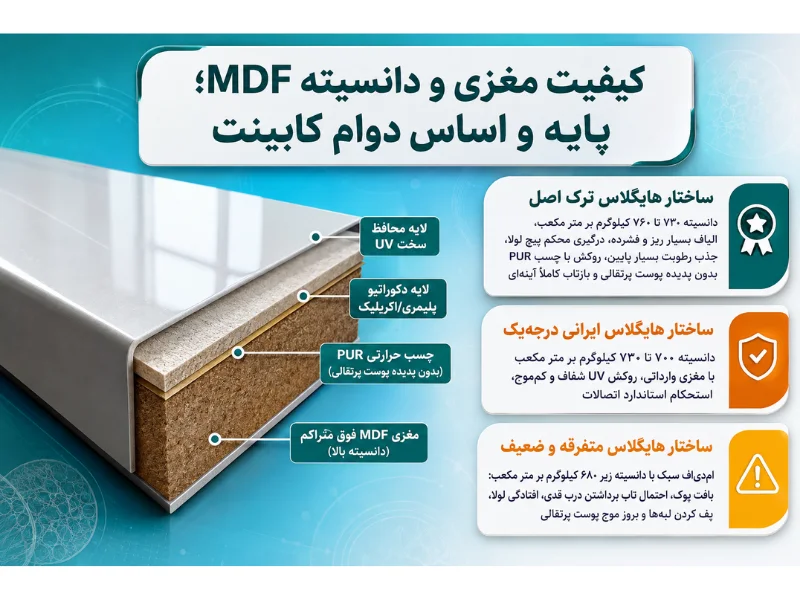 کیفیت مغزی و دانسیته MDF؛ پایه و اساس دوام کابینت